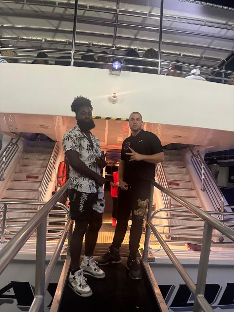 100ft 200 passenger 3 story mega yacht w open bar at Bayside - From Hard Rock Cafe to the Bayside Dock: How the Night Starts