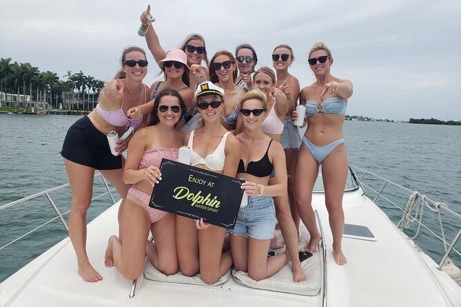 52' Yacht Rental in Miami Beach with Experienced Captain - Relaxation Setup: Floating Mat, Swimming, and Snorkel Time