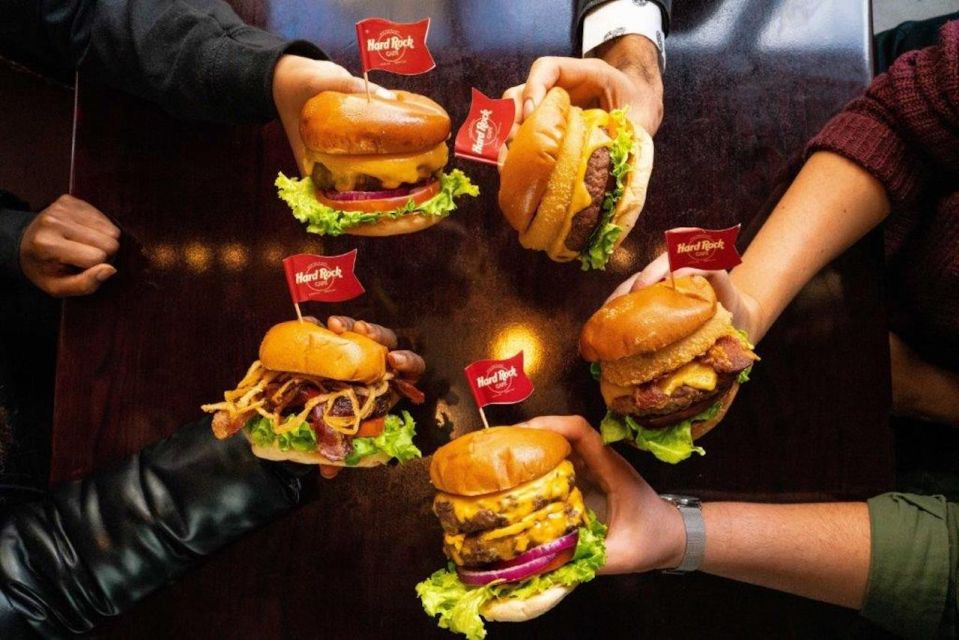 Meal at Hard Rock Cafe Miami at Biscayne Marketplace - What you eat: the Classic Smashed Burger and the salad-to-dessert arc