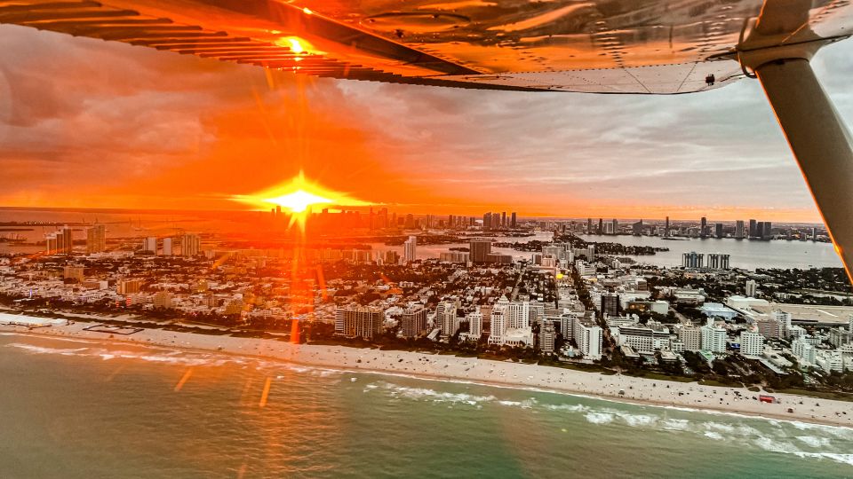 Miami Beach: Romantic Sunset Flight with Champagne - The ground sightseeing stops that set up your best photo angles