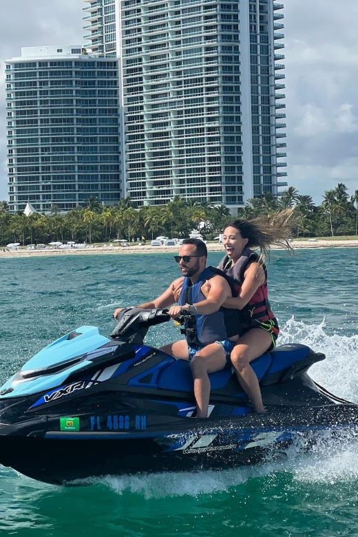 Miami: Biscayne Bay Jet Ski Rental - The rider setup: two seats per jet ski and instructor support