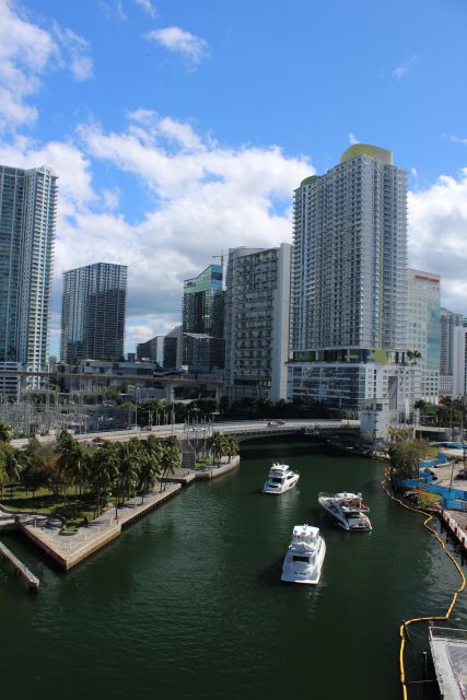 Miami : Bus, Boat & Walking Tour the Ultimate City Discovery - Key Biscayne under the bridge: one strong skyline moment