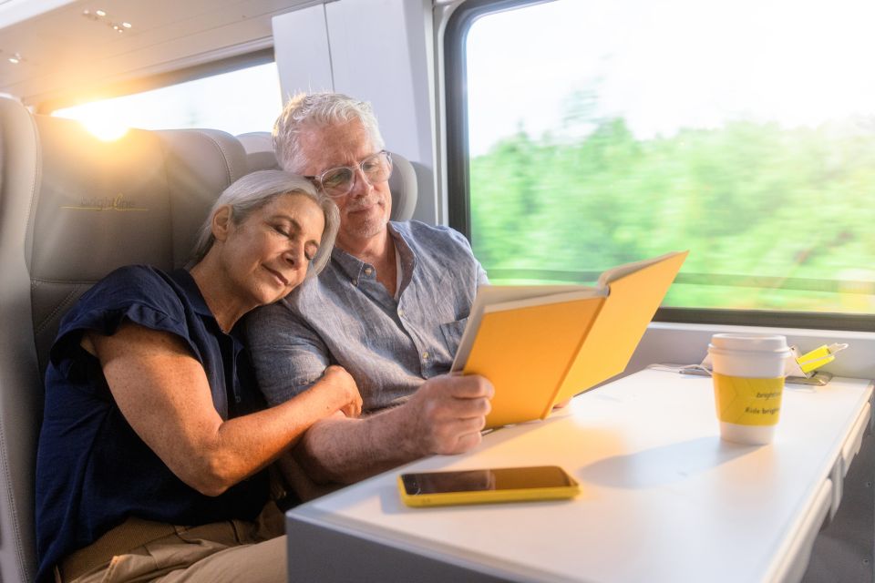Miami or Ft Lauderdale: Train Transfer to Orlando Airport - Onboard Wi-Fi and outlets: your “airport prep” mini-bubble