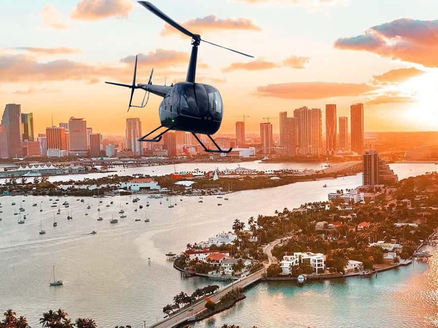 Miami: Private Sunset Helicopter Tour - Palm, Star, and Venetian Islands: Mansions and the Photo Angles People Chase