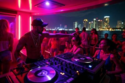 Miami's Top Yacht Party: Neon Nights with 3 Hr Open Bar Cruise - The neon-nights vibe: music and open bar for 3 hours
