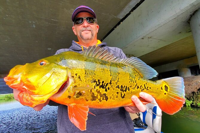Peacock Bass Fishing Trip near Miami South Beach - The water action: canals, lakes, and peacock bass possibilities