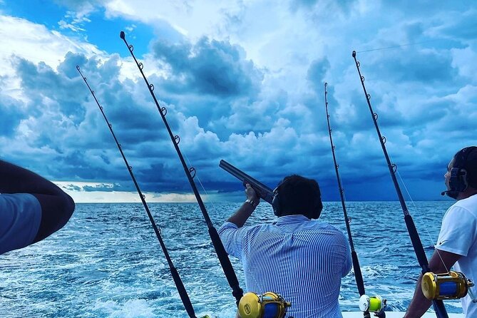 Private Charter Saltwater Fishing with Ocean Skeet Shooting - Entering the 75’ Hatteras: what the boat and gear mean for your day