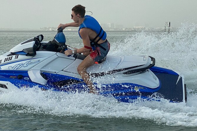 South Beach Jet Ski Rental departs Bayside Marketplace - The Biscayne Bay jet ski hour: speed, posture, and watching water