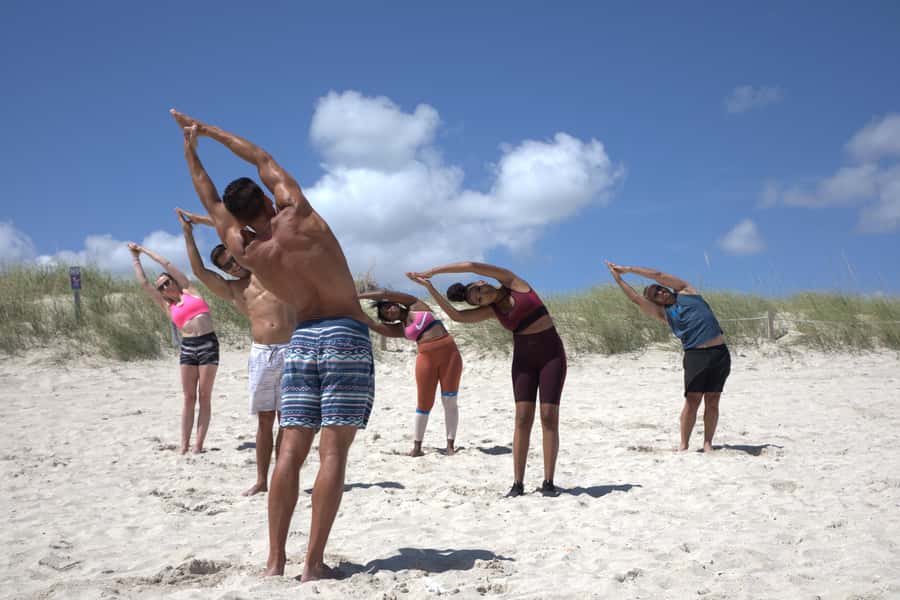 Yoga on the Beach in South Beach - South Beach Yoga at the 5th Street Lifeguard Stand